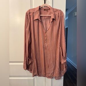 Free People Oversized Striped Tunic Top